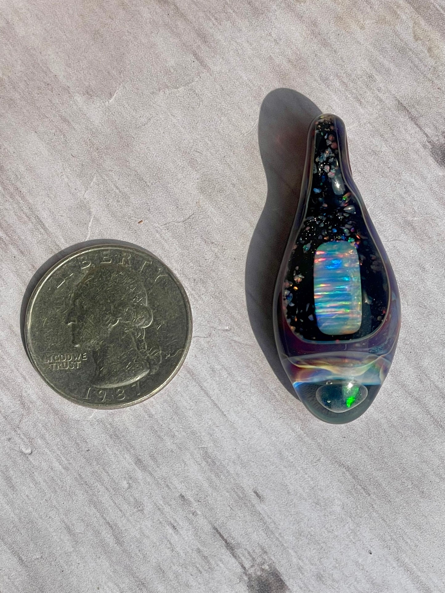 Handmade Glass Opal Pendant Necklace, One of a Kind Opal Pendant, Gemstone Jewelry, Anniversary Gift, Birthday Gift, Mothers Day Gift Idea