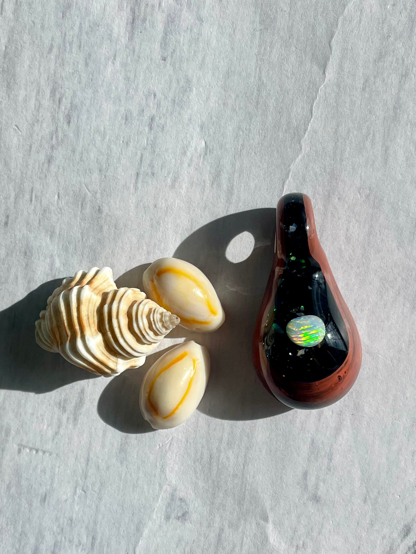 Small Glass Opal Pendant, Unique Glass Pendant, Opal Necklace, Galaxy Pendant Gift for daughter, Valentines Day Gift, Birthday Gift Idea