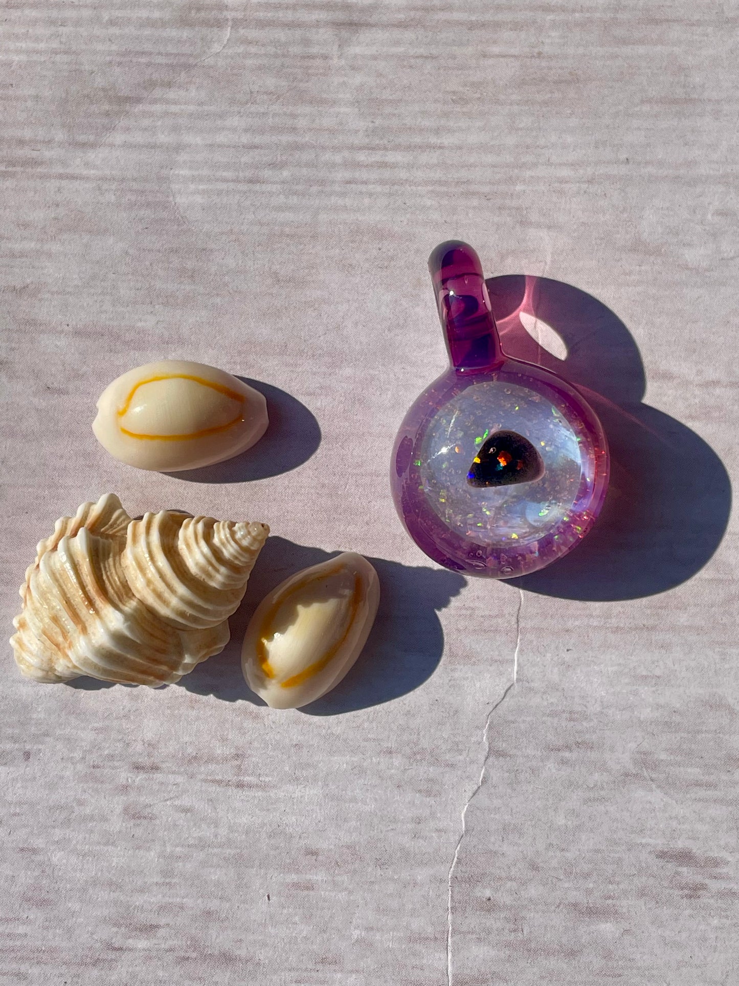 Small Glass Opal Pendant, Floating Opal, Lampwork Focal Bead, Mini Opal Necklace, Easter Gift, Unique Birthday Gift, Mothers Day Gift Idea