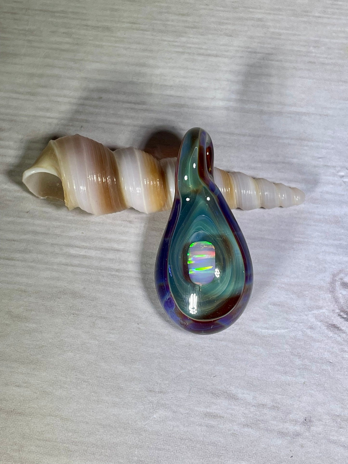 Handmade Beautiful Opal Necklace, Small Glass Pendant, Gemstone Jewelry, Mystical Pendant, Unique Birthday Gift, Mothers Day Gift for Her