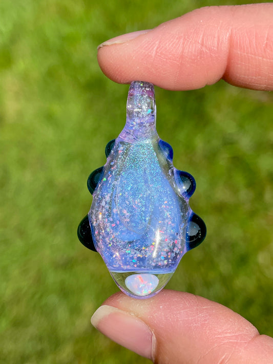 Handmade Glass Opal Dichro Pendant, Unique Birthday Gift Idea, Mystical Jewelry, Opal Pendant, Beautiful Opal Necklace, Stunning Necklace