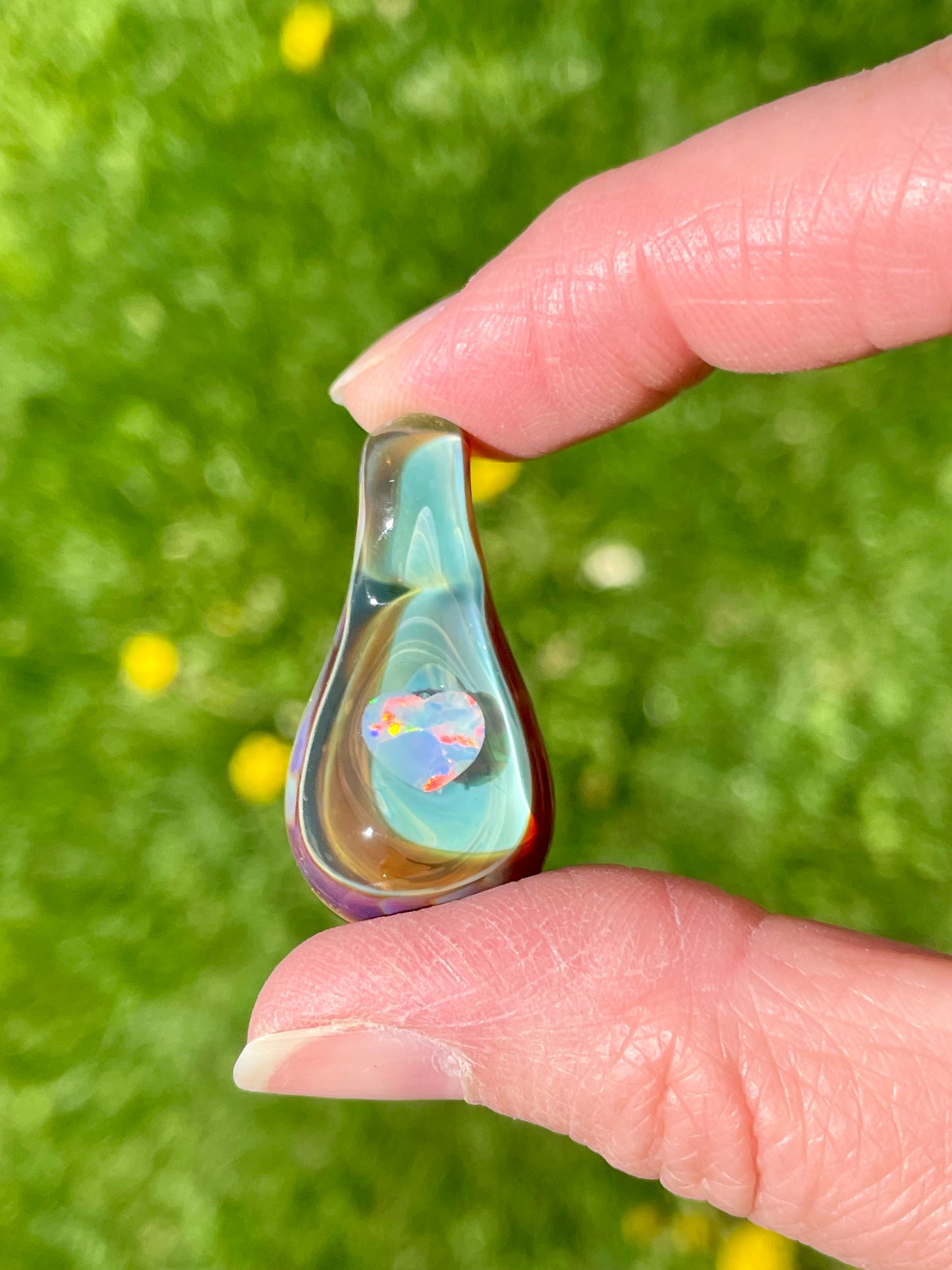 Handmade Heart Opal Pendant Necklace, New Mom Gift, Beautiful Anniversary Gift for Wife, Special Mothers Day Gift for Her, Charming Jewelry