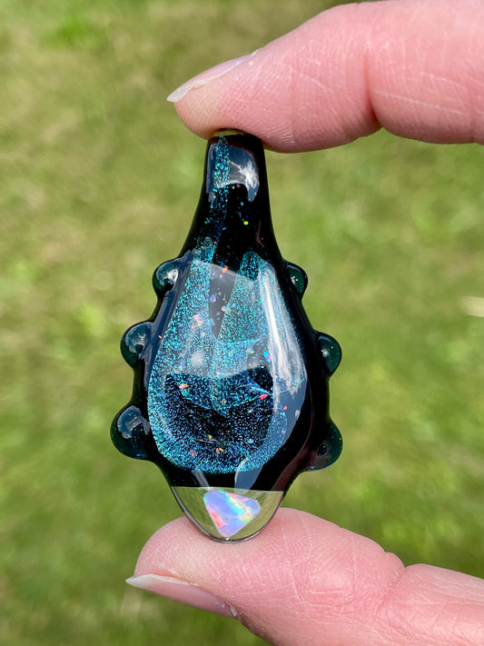 Handmade Glass Opal Dichro Pendant, Unique Birthday Gift Idea, Mystical Jewelry, Opal Pendant, Beautiful Opal Necklace, Stunning Necklace