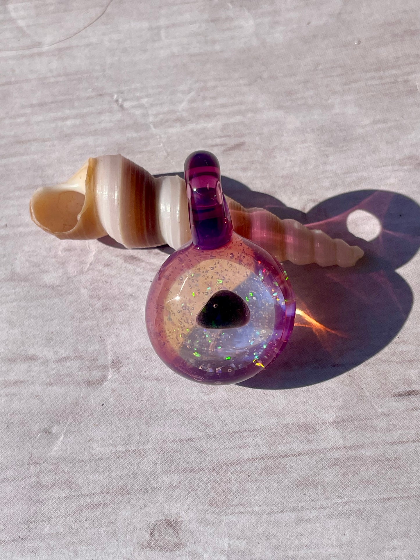 Small Glass Opal Pendant, Floating Opal, Lampwork Focal Bead, Mini Opal Necklace, Easter Gift, Unique Birthday Gift, Mothers Day Gift Idea