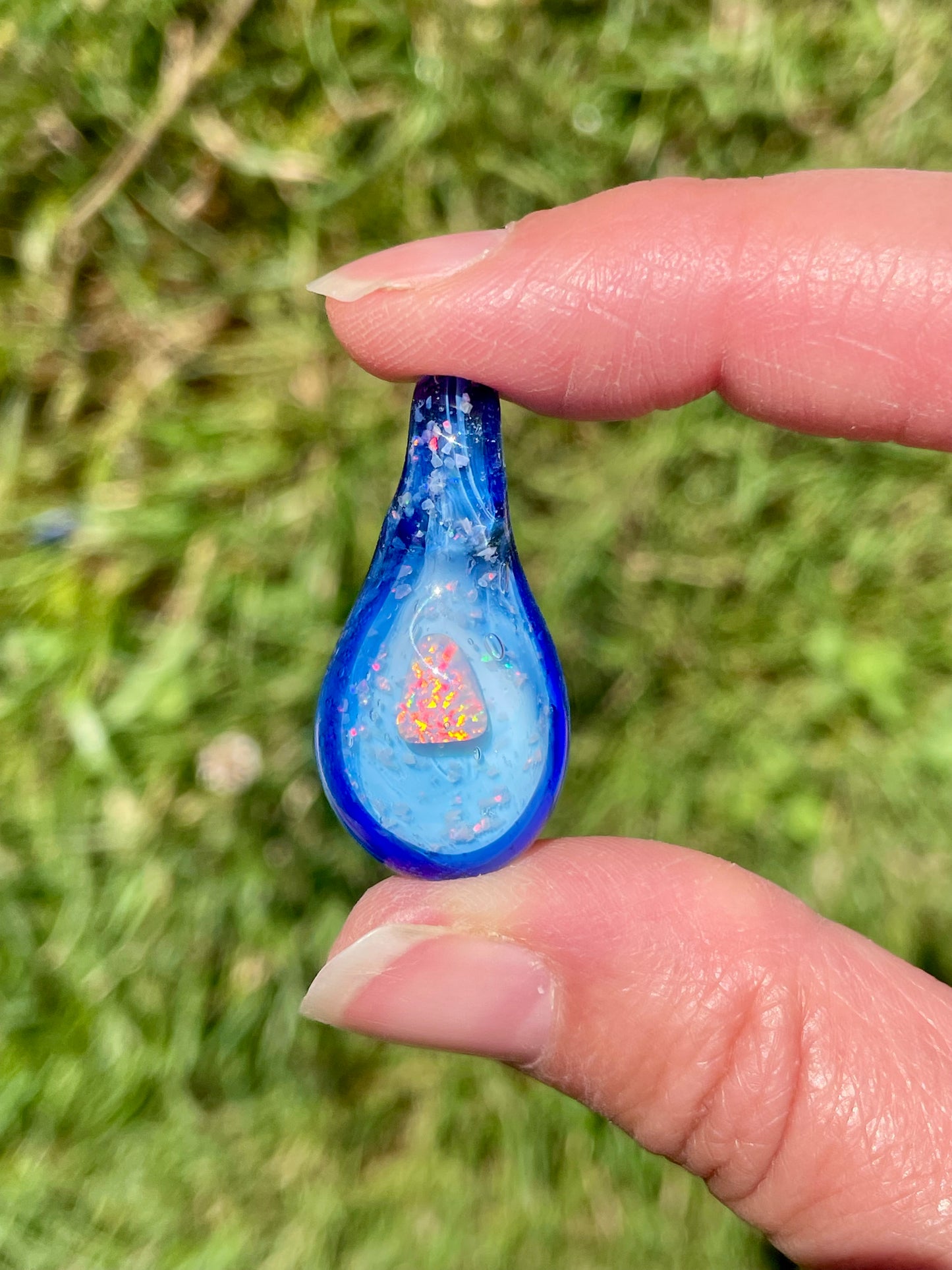 Enchanting White Opal Necklace, Handmade Artisan Jewelry, Beautiful Glass Opal Pendant Necklace for her, Mothers Day Gift, Gemstone Jewelry