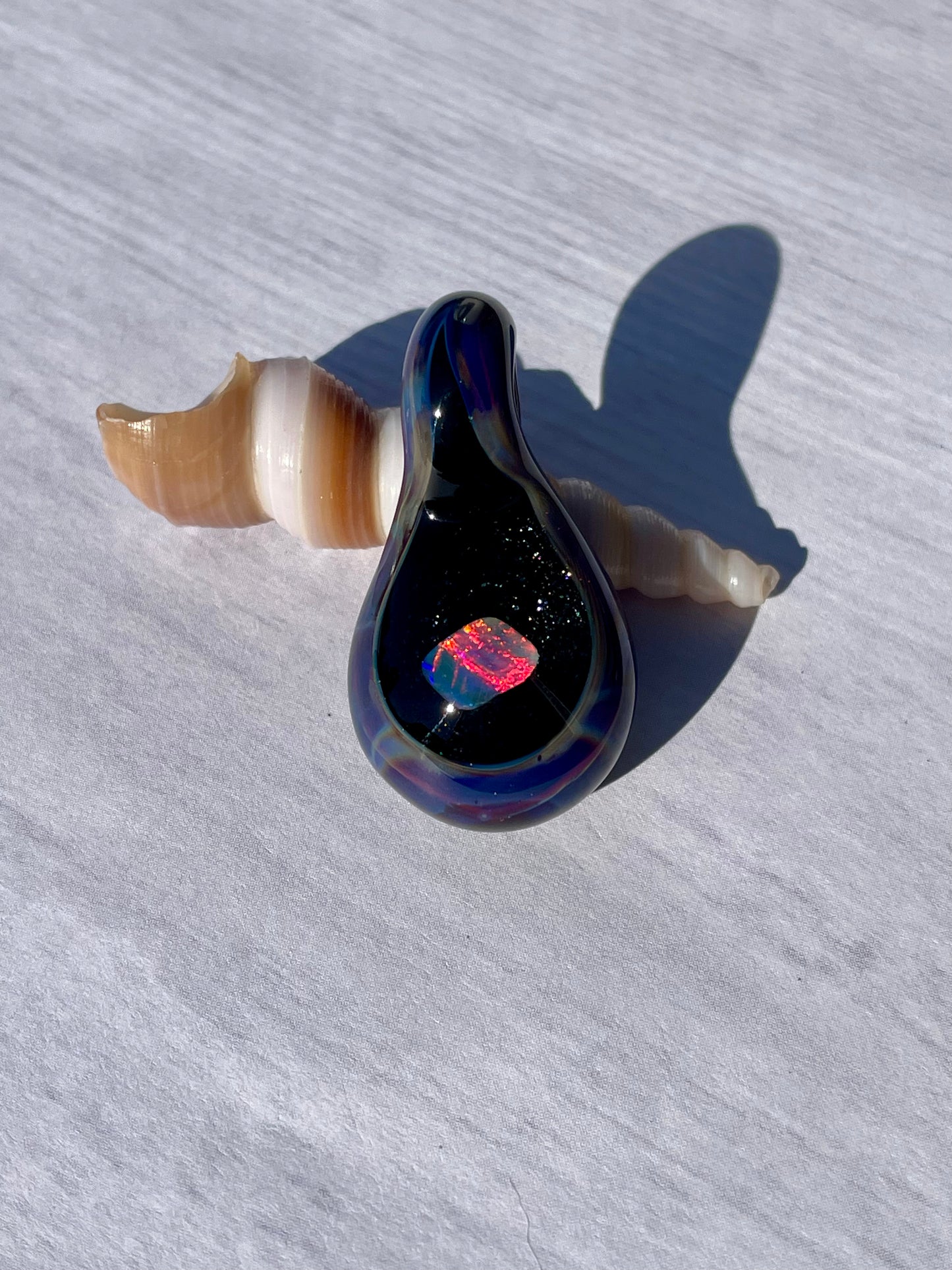 Small Glass Opal Pendant, Unique Glass Pendant, Opal Necklace, Galaxy Pendant, Gift for Daughter, Valentines Day Gift Idea, Birthday Gift