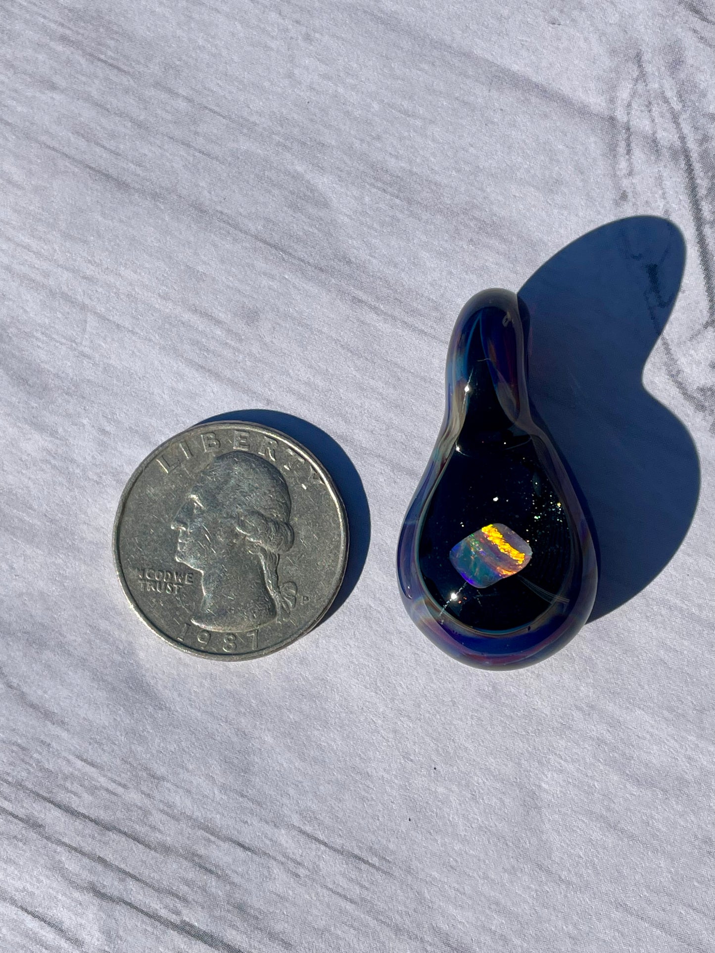 Small Glass Opal Pendant, Unique Glass Pendant, Opal Necklace, Galaxy Pendant, Gift for Daughter, Valentines Day Gift Idea, Birthday Gift
