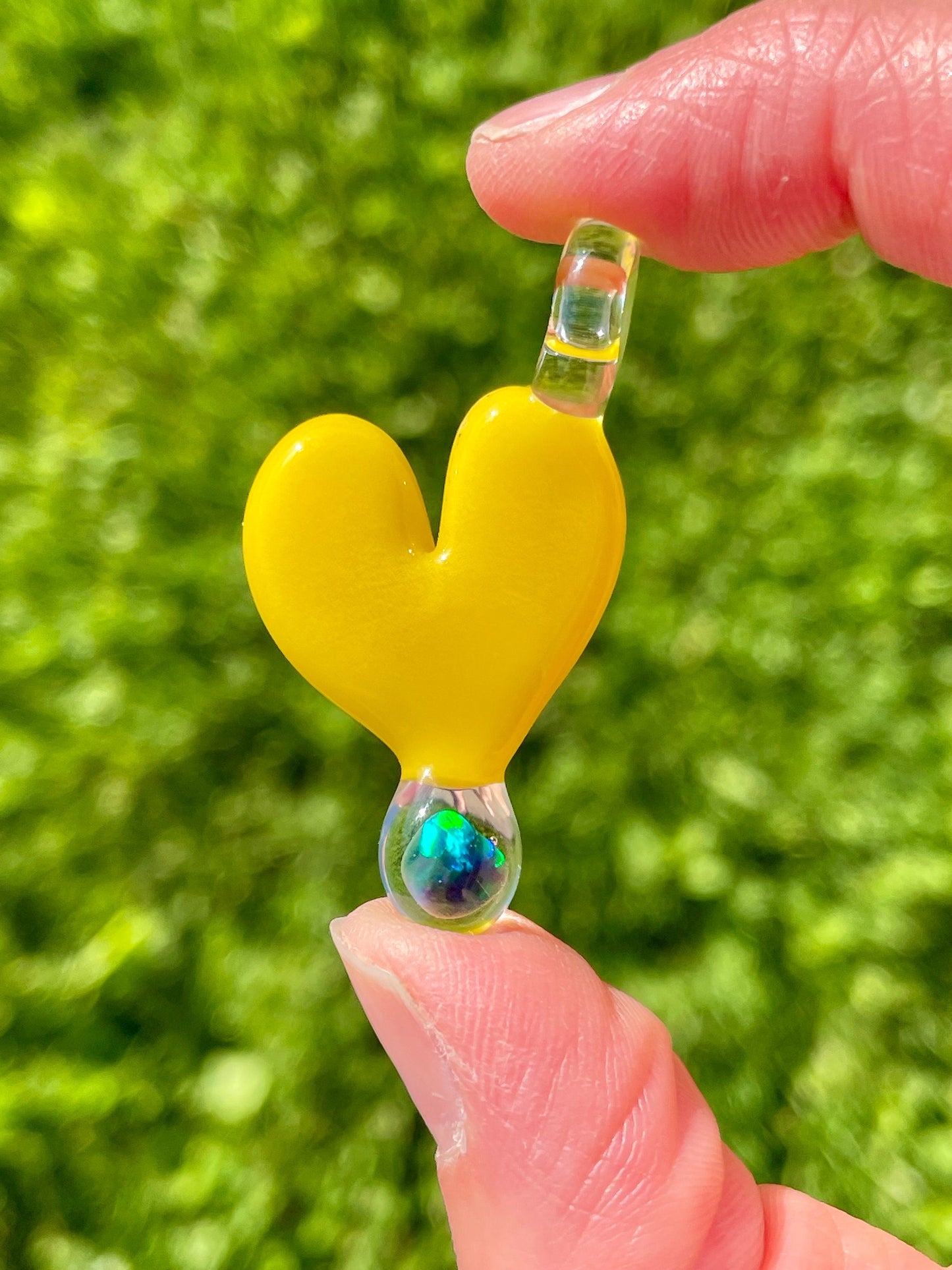 Glass Heart Pendant Opal Necklace for Her, Simple Heart Jewelry, October Birthstone, Anniversary Gift, gift for wife, gift for girlfriend