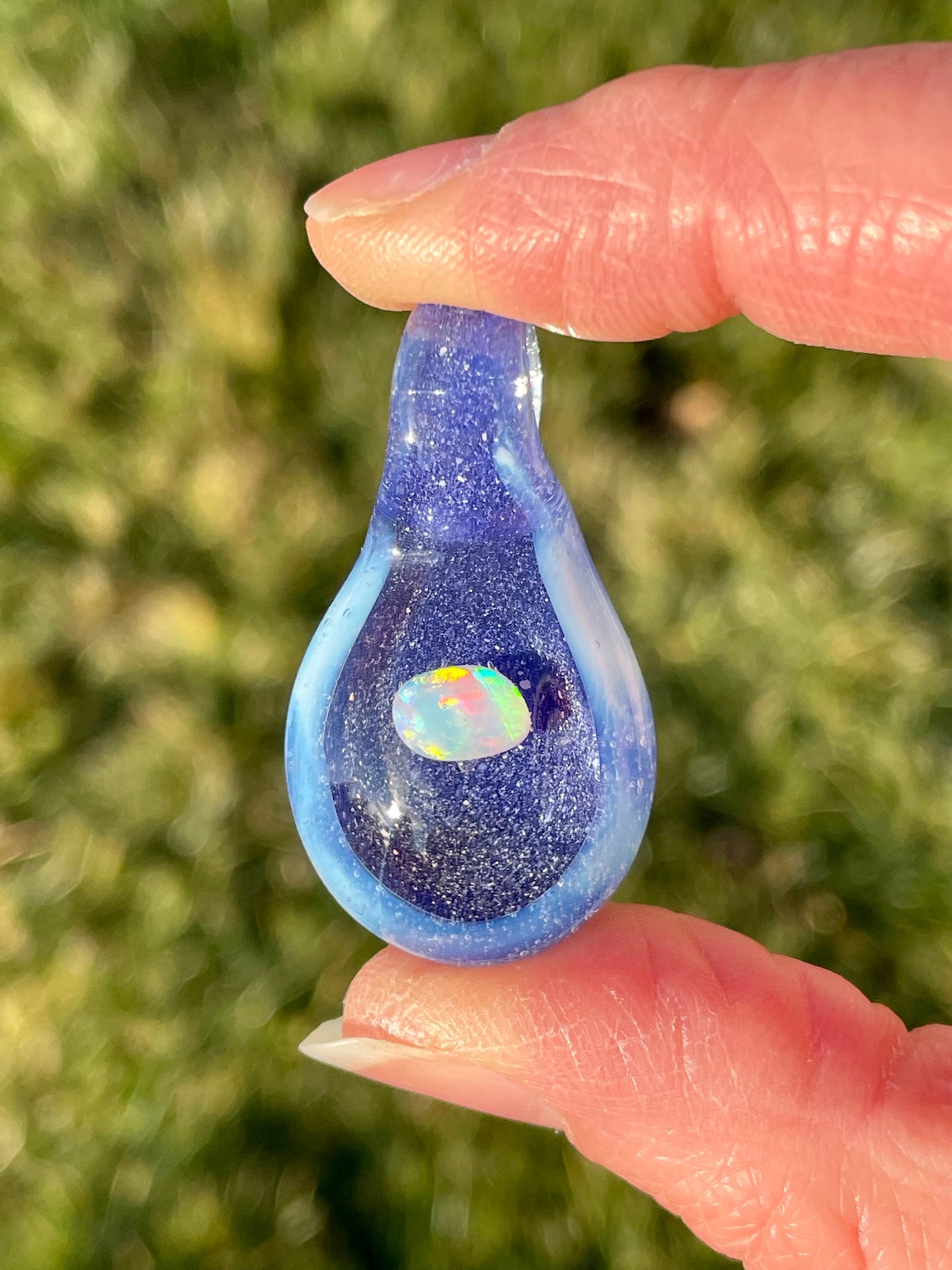 Enchanting White Opal Necklace, Handmade Artisan Jewelry, Beautiful Glass Opal Pendant Necklace, Mothers Day Gift, Valentines Day Gift