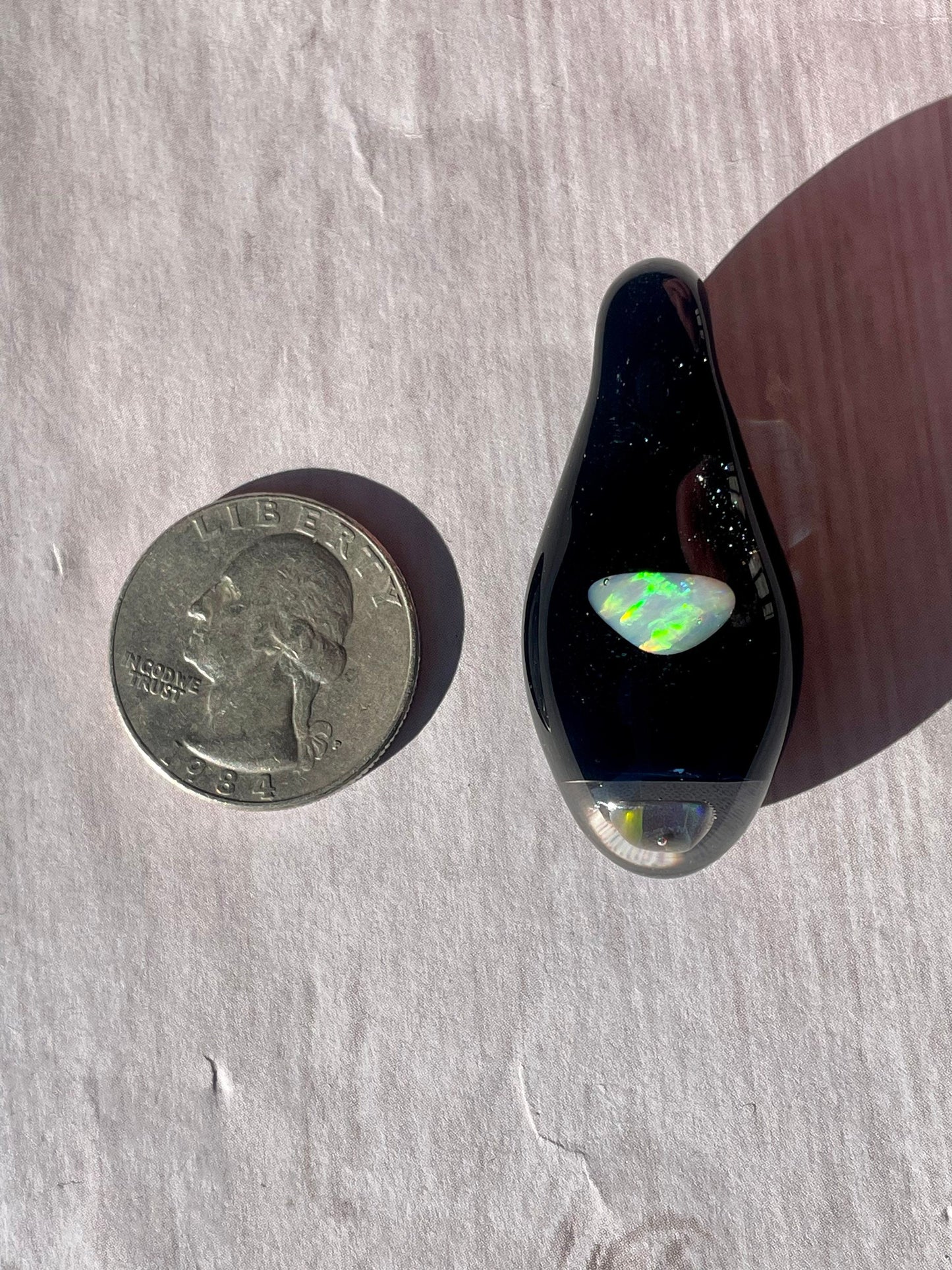 Heady Glass Pendant, Unique Opal Necklace, Artisan Jewelry, Handmade Glass Opal Pendant, Galaxy Pendant, Unique Jewelry, October Birthday