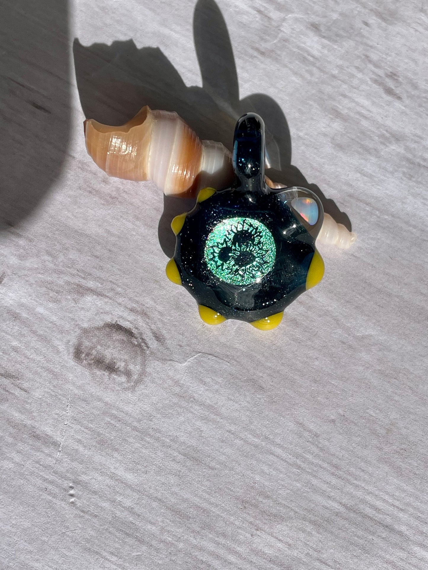 Sunflower Necklace, Small Glass Opal Pendant, Unique Birthday Gift, Sunflower Gift Idea, Sunflower Lover, Handmade Jewelry, Boho Jewelry