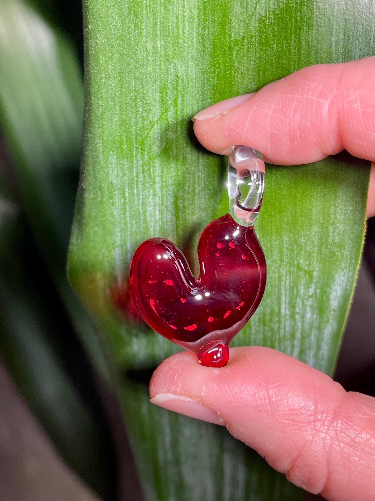 Red Heart Pendant, Glass Necklace for Her, Simple Red Heart Jewelry, Anniversary Gift idea for wife, gift for girlfriend, Mothers Day Gift