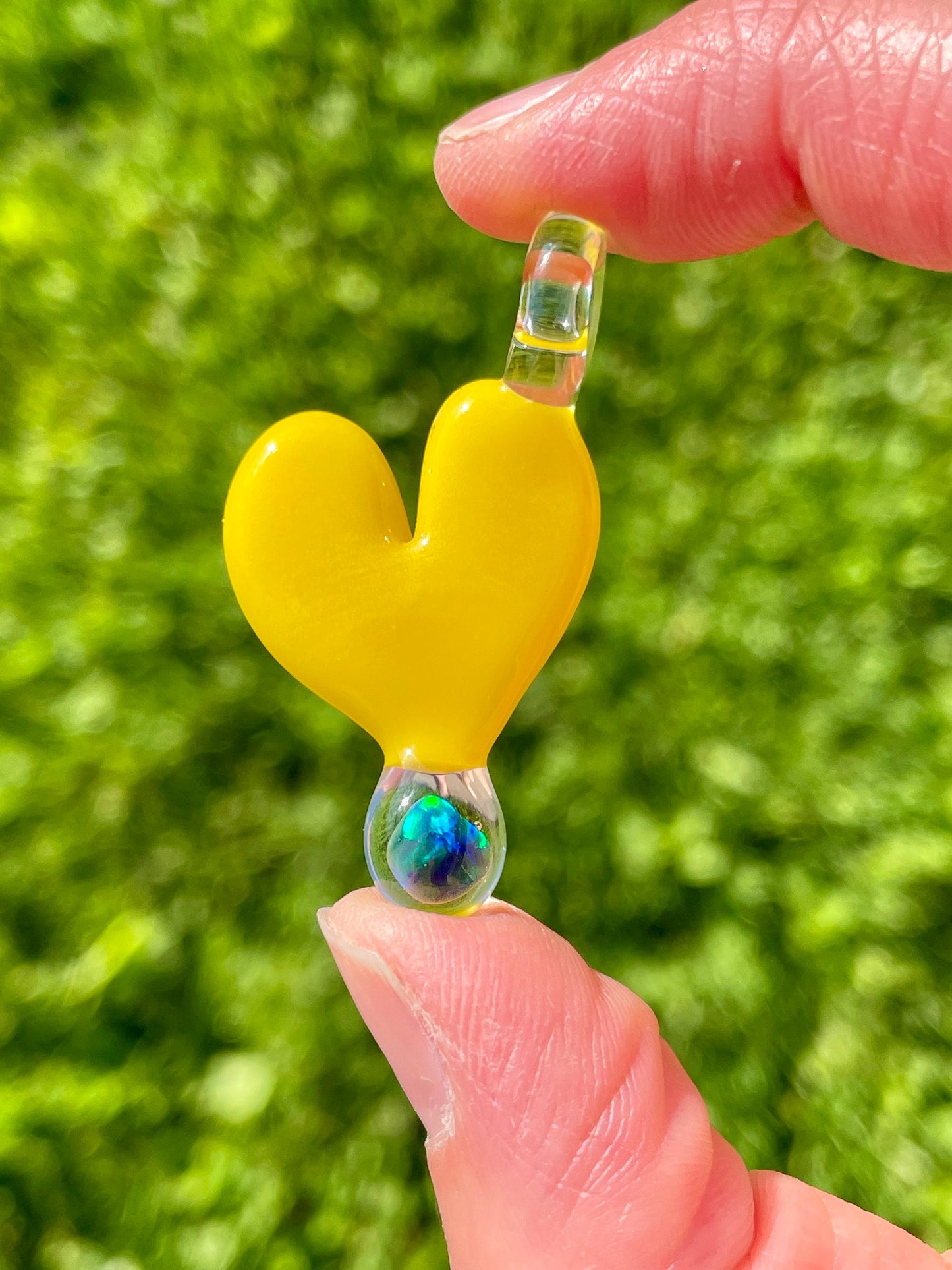 Glass Heart Pendant Opal Necklace for Her, Simple Heart Jewelry, October Birthstone, Anniversary Gift, gift for wife, gift for girlfriend