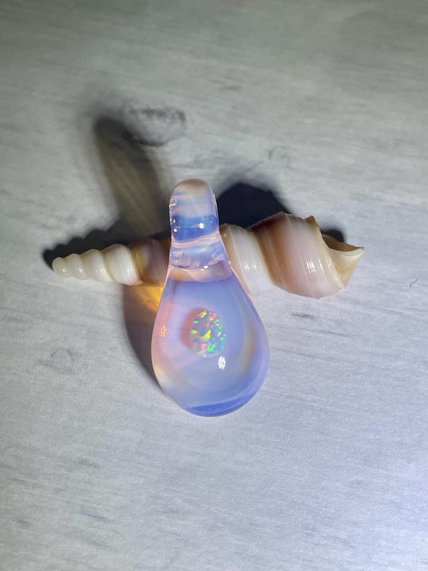 Small Glass Pendant, Beautiful Opal Pendant for Women, Pink Necklace for her, Unique Birthday Gift, Grad Gift for Daughter, Mothers Day Gift