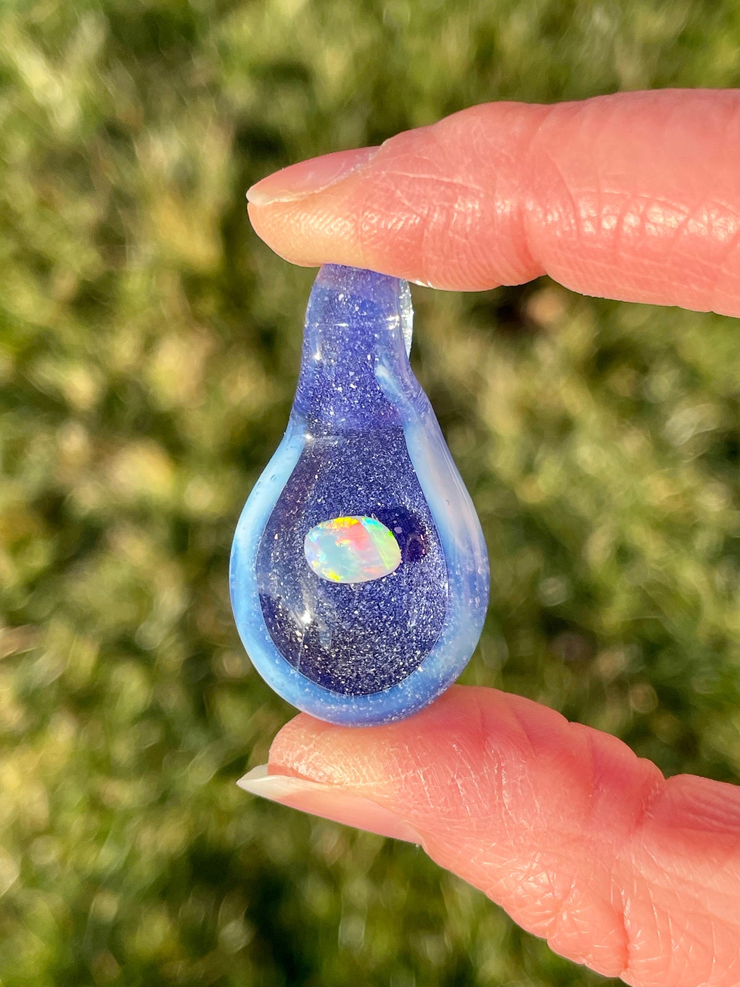 Enchanting White Opal Necklace, Handmade Artisan Jewelry, Beautiful Glass Opal Pendant Necklace, Mothers Day Gift, Valentines Day Gift