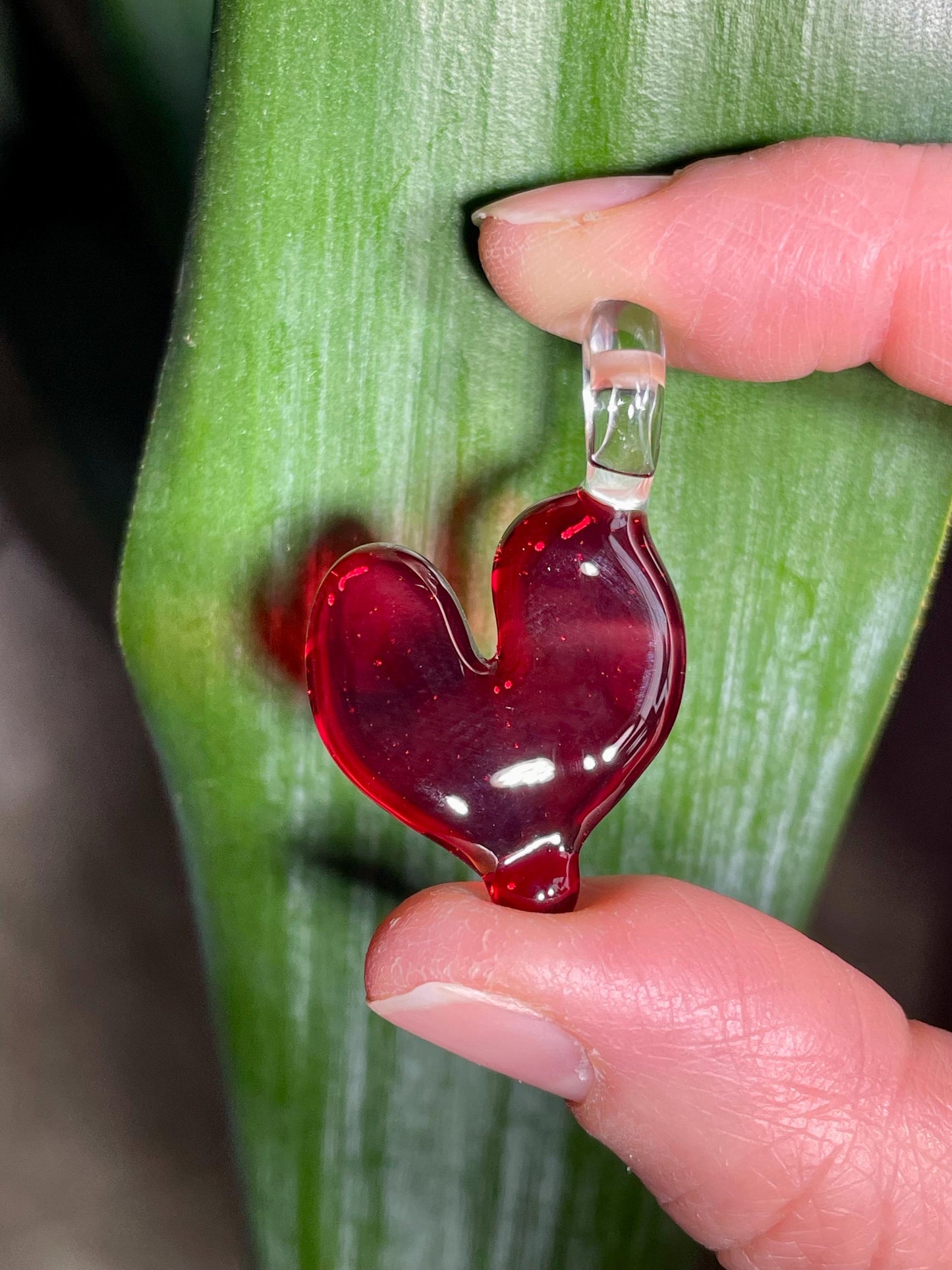 Red Heart Pendant, Glass Necklace for Her, Simple Red Heart Jewelry, Anniversary Gift idea for wife, gift for girlfriend, Mothers Day Gift