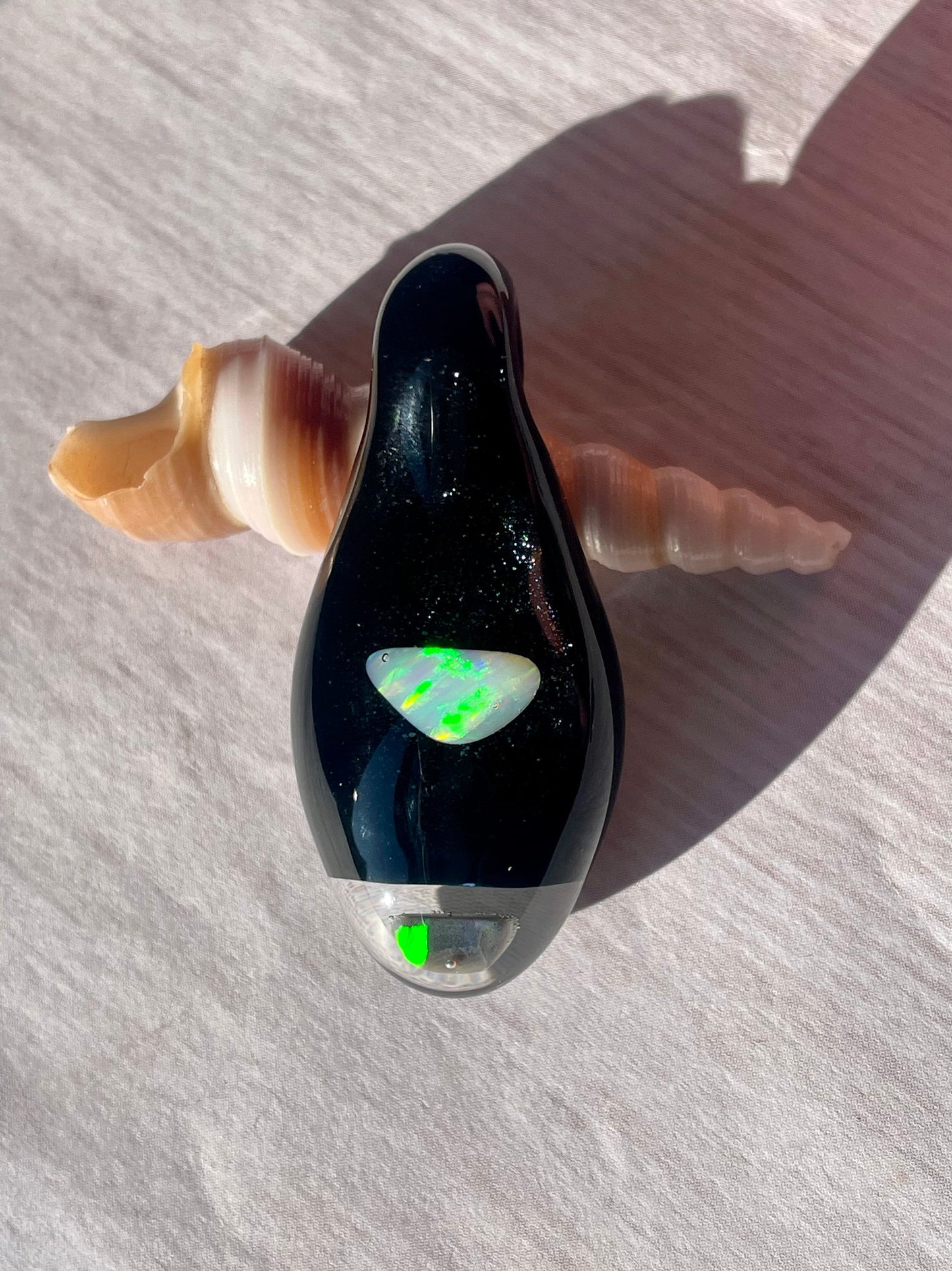 Heady Glass Pendant, Unique Opal Necklace, Artisan Jewelry, Handmade Glass Opal Pendant, Galaxy Pendant, Unique Jewelry, October Birthday