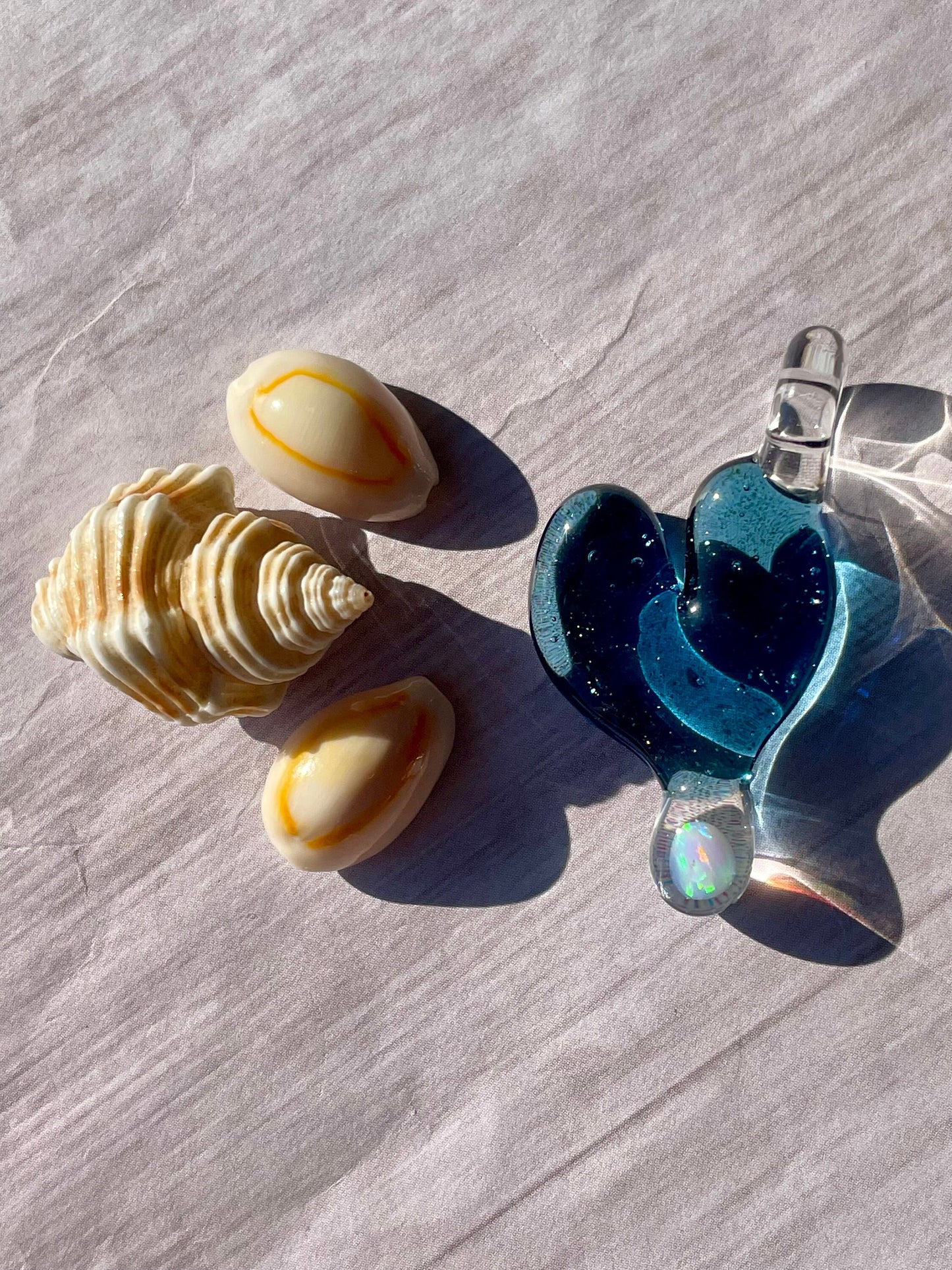 Glass Heart Pendant Opal Necklace for Her, Simple Heart Jewelry, October Birthstone, Anniversary Gift, gift for wife, gift for girlfriend