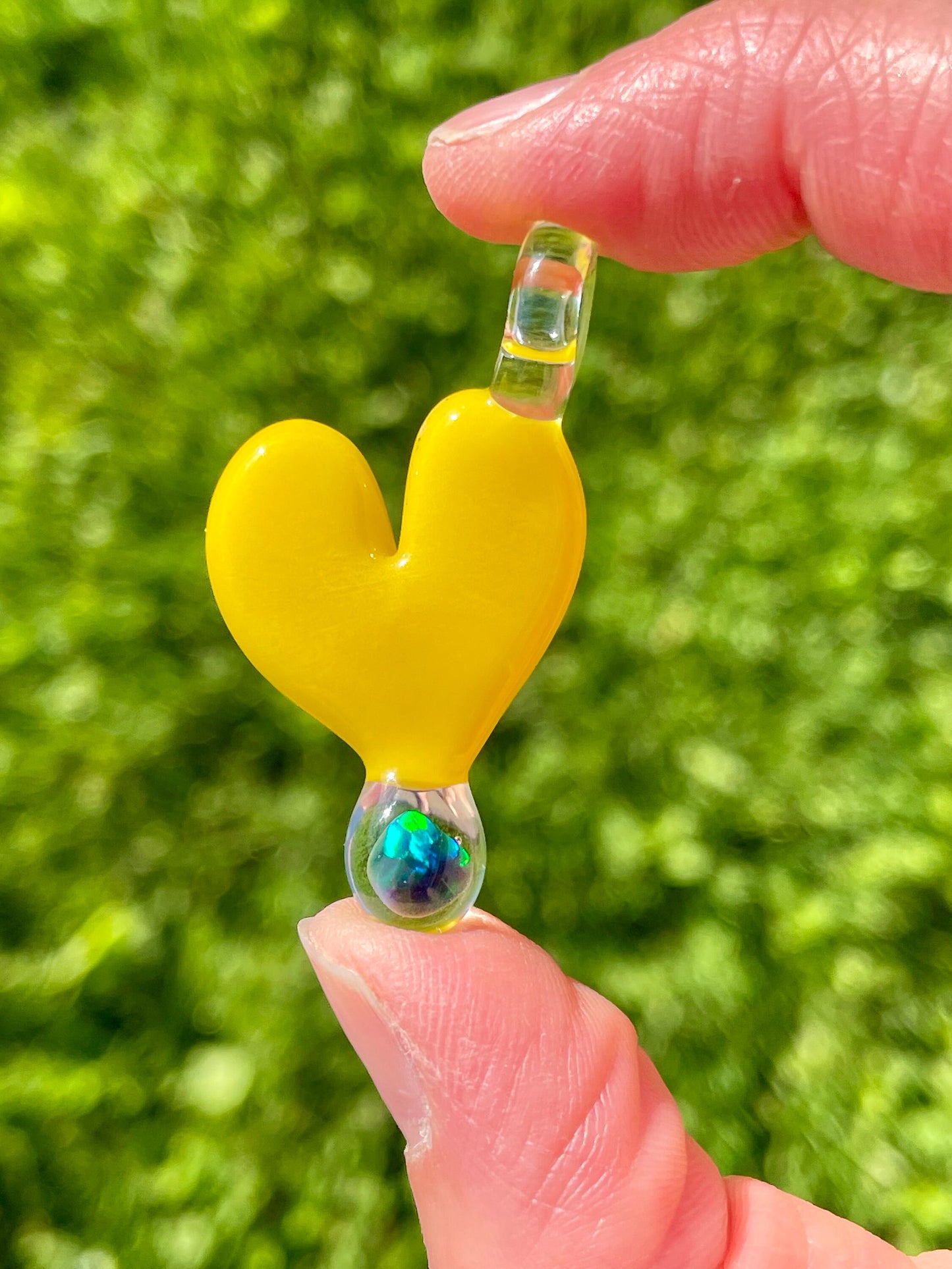 Glass Heart Pendant Opal Necklace for Her, Simple Heart Jewelry, October Birthstone, Anniversary Gift, gift for wife, gift for girlfriend