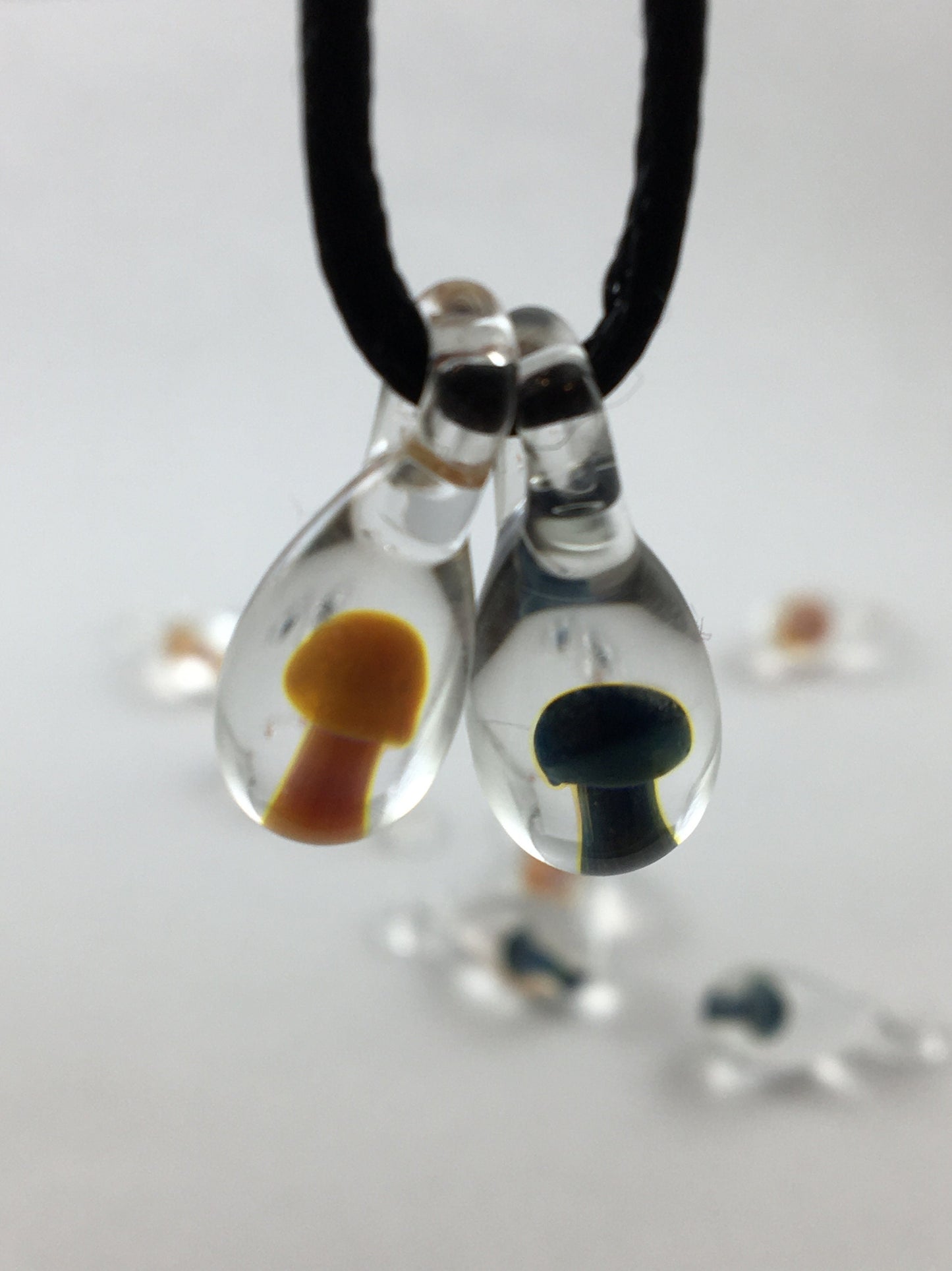 Blown Glass Mushroom Pendant Necklace, Nature Lover, Lampwork Necklace, Glass Mushroom, Shroom Necklace, gift for gardener, Gift for anyone