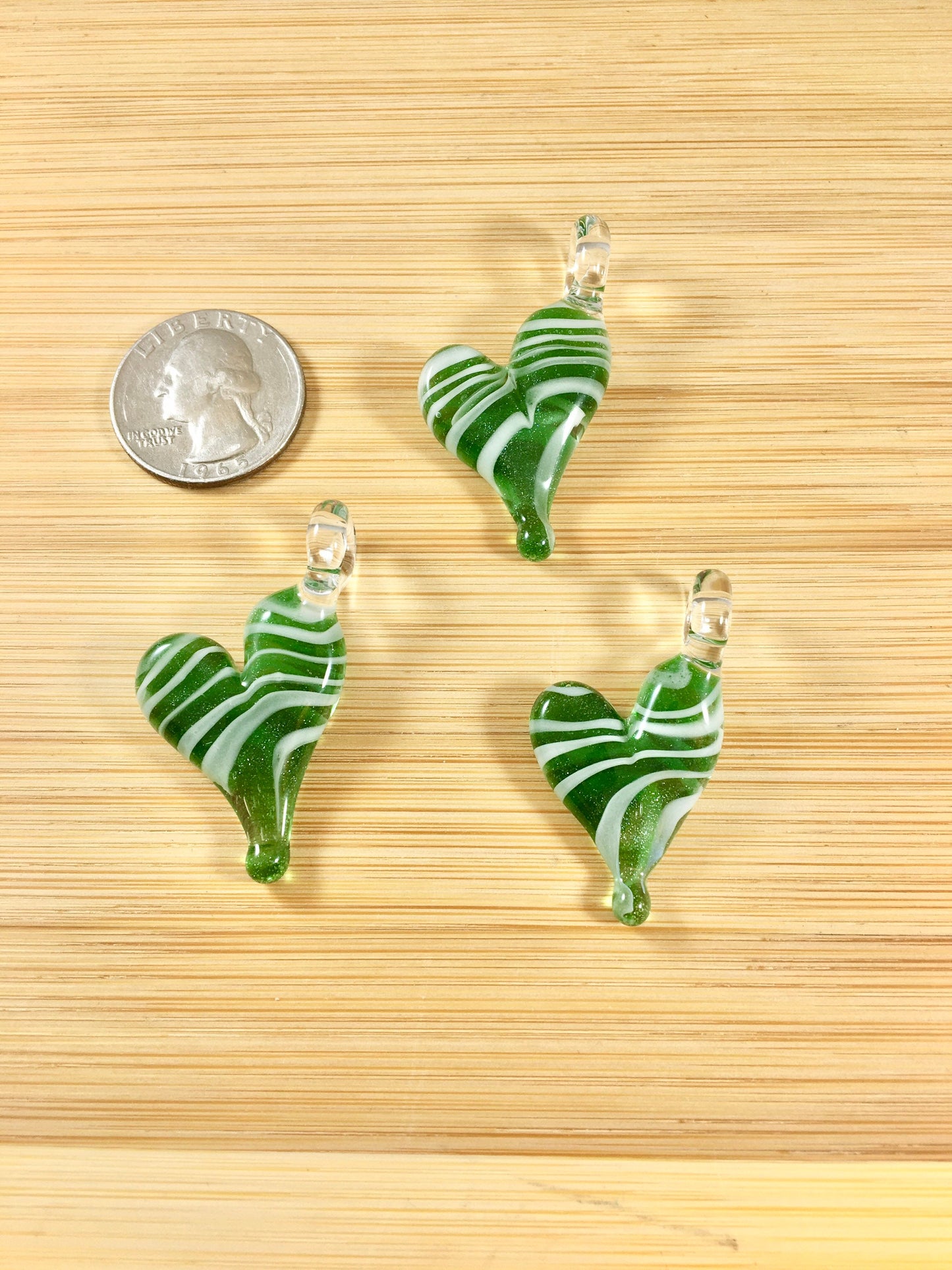 Green Heart Necklace for Women, Heart Jewelry, Gift for girlfriend or wife, Glass Heart Pendant, Valentines Day Gift, candy cane necklace