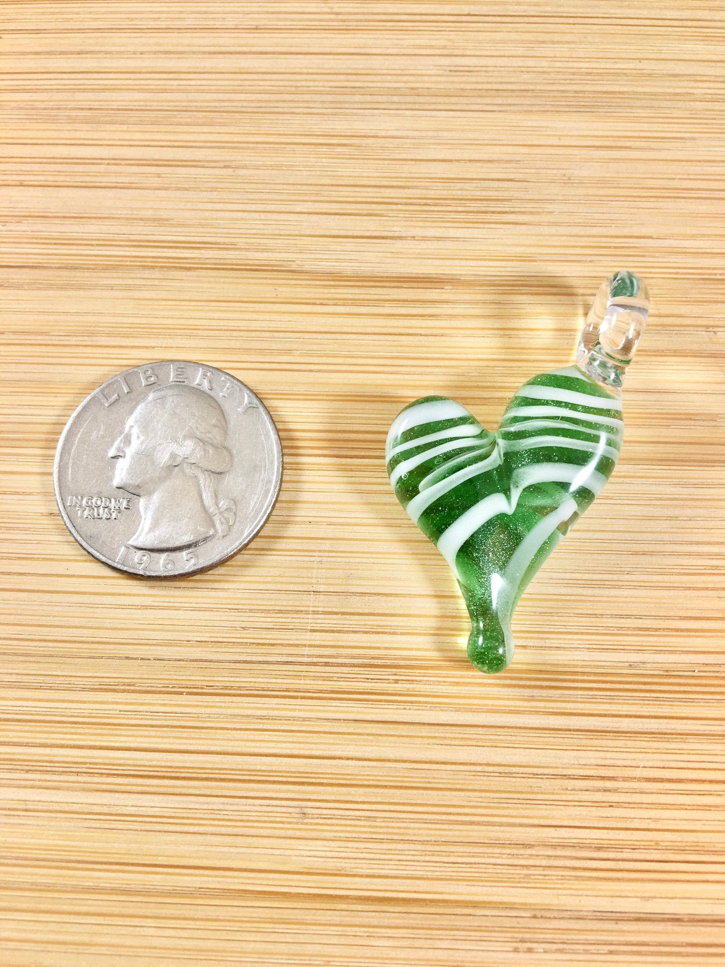Green Heart Necklace for Women, Heart Jewelry, Gift for girlfriend or wife, Glass Heart Pendant, Valentines Day Gift, candy cane necklace