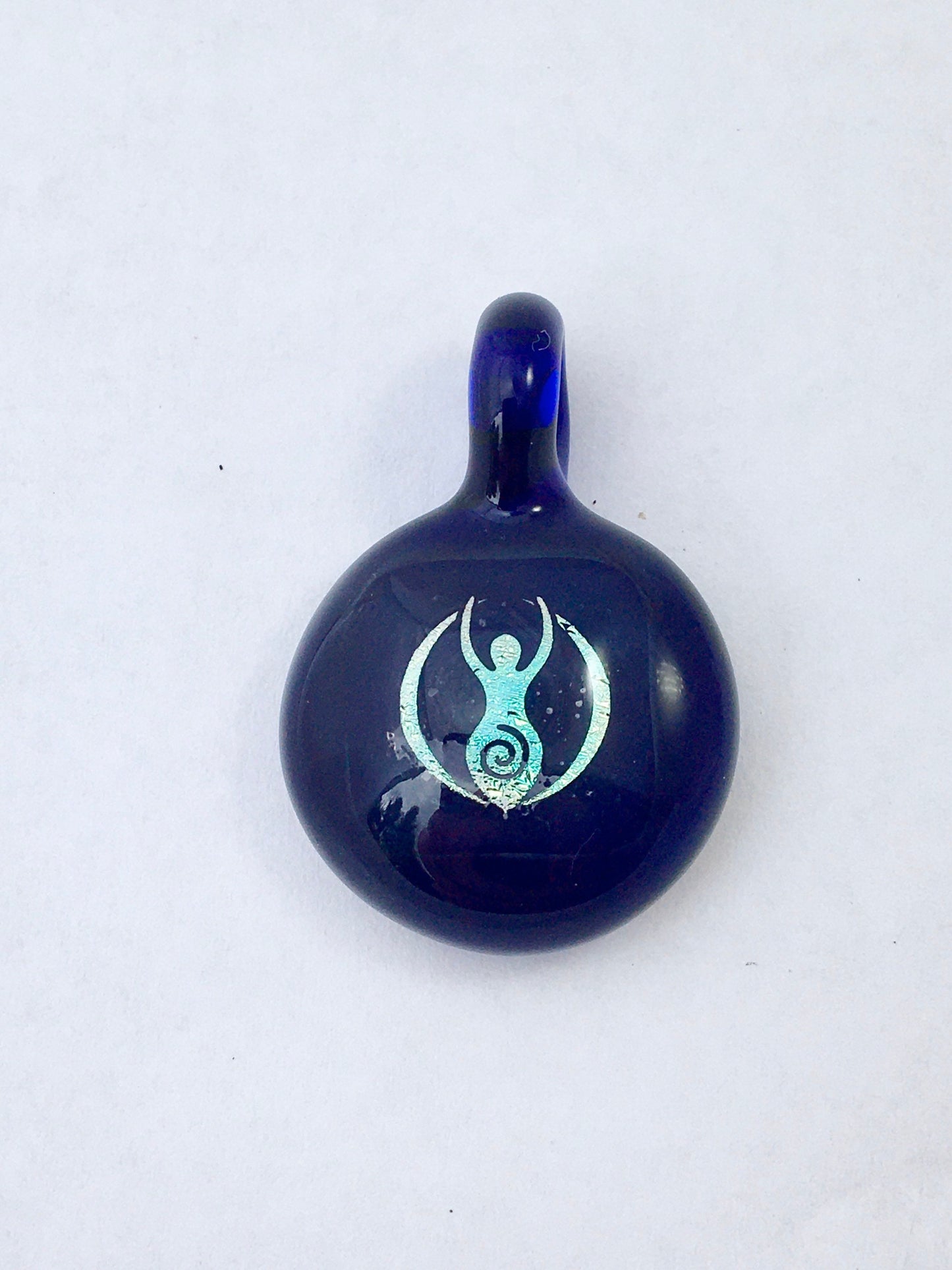 Empowered Goddess Necklace, Feminine Necklace for her, Blown Glass Dichroic Pendant, Birthday gift for sister, Fertility Pendant, Aphrodite