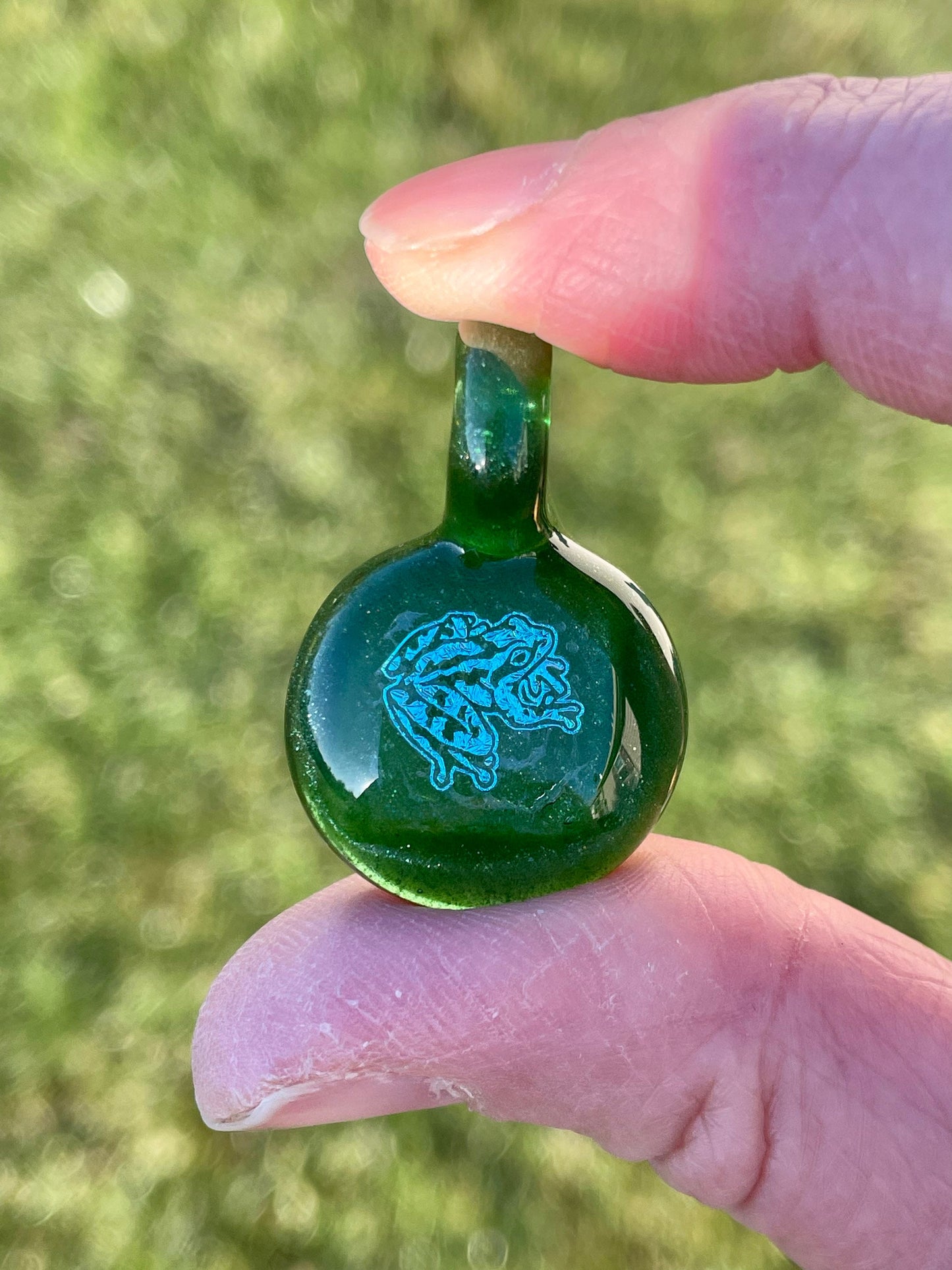 Blown Glass Pendant Necklace, Tree Frog Jewelry, Glass Frog Gift for him, birthday gift for son, Green Jewelry, Frog Gift ideas for brother