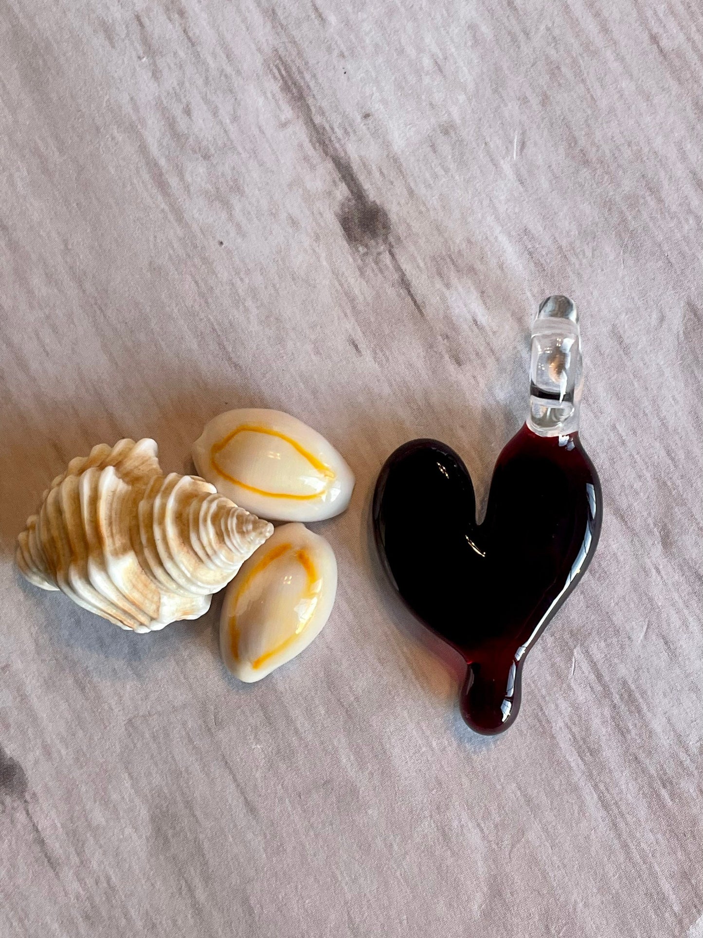 Blown Glass Heart Pendant Necklace for Her, Simple Heart Red Jewelry, Anniversary Gift, gift for wife, gift for girlfriend, Mothers Day Gift