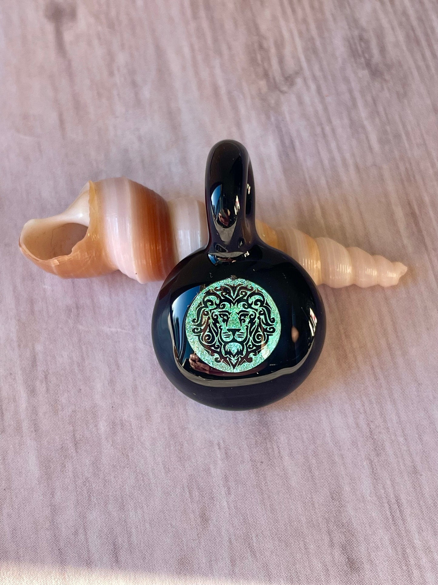 Small Glass Pendant, Lion Gift Ideas, Lion Jewelry for Men, Birthday Gift for Son, Unique Lion Necklace for Him, Handmade Lion Jewelry