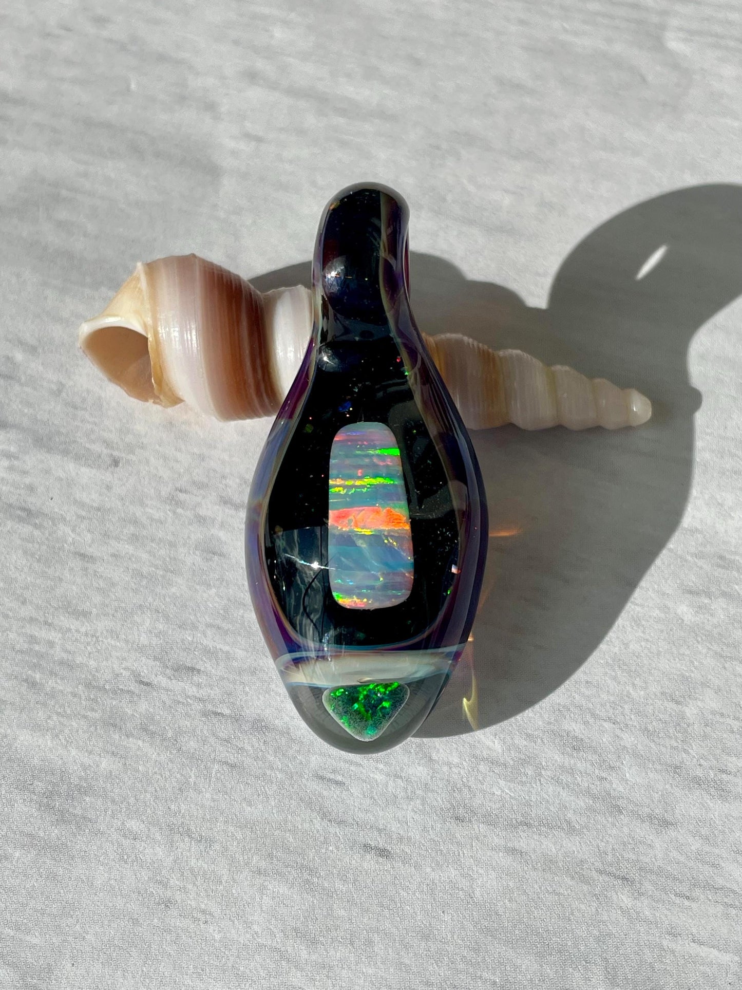 Handmade Glass Opal Pendant Necklace, One of a Kind Opal Pendant, Gemstone Jewelry, Anniversary Gift, Birthday Gift, Mothers Day Gift Idea