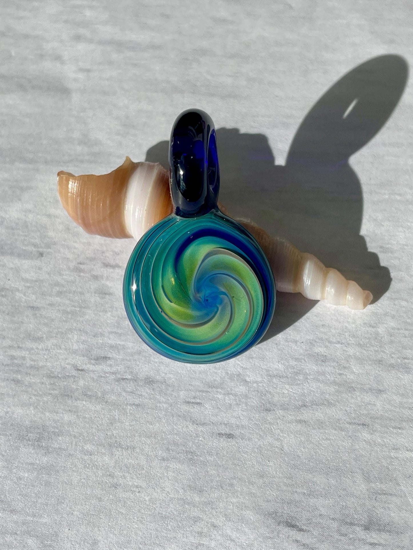 Ocean Waves Necklace for Women, Nautical Sea Glass Beach Jewelry, Blown Glass Artisan Pendant, woman birthday gift, Ocean Inspired Gift Idea
